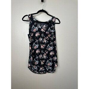 My Michelle Womens Black Tank Top Medium sleeveless round neck pullover polyster